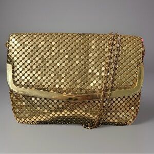 Y & S Vintage Gold Mesh Crossbody w/ added on Pony Bag Charm